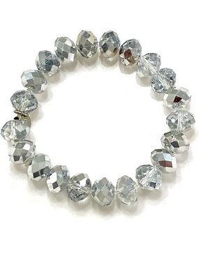 cezanne Faceted Crystal Silver-Tone Stretch Bracelet